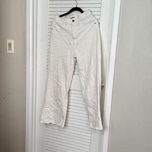 White Frayed Hem Jeans